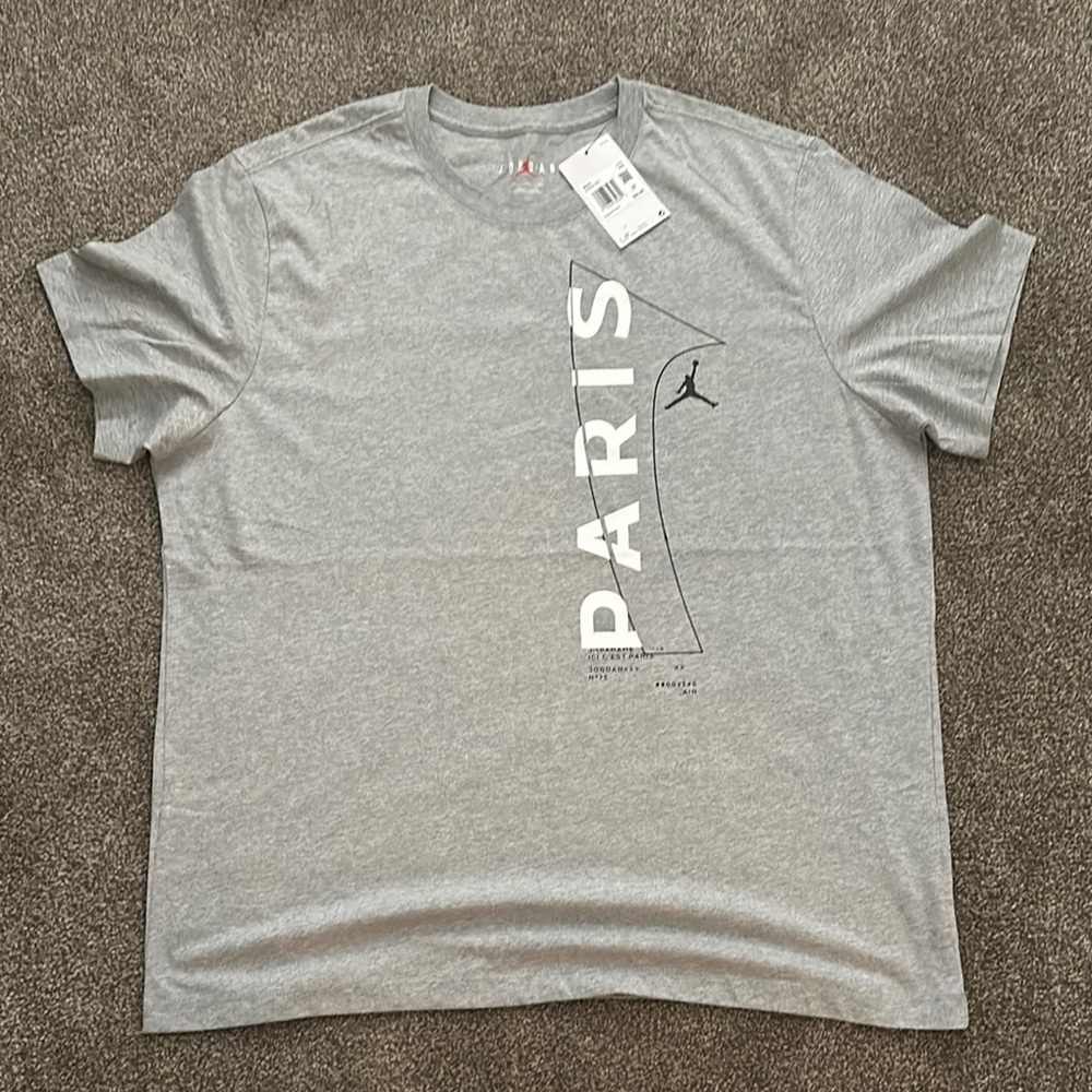 Jordan Gray Short Sleeve Tee with Paris Design